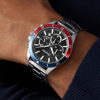 Jam Tangan Pria Kualitas Tinggi Quartz dengan Jarum Bercahaya, Dial Multifungsi, Mewah, Bahan Stainless Steel, Tahan Air