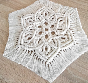 Posavasos de macramé para decoración de mesa - Product Image 3