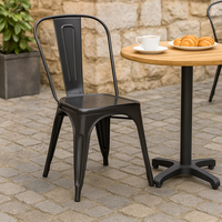 Chaise de salle à manger en acier inoxydable de style industriel, durable, pour une utilisation en intérieur/extérieur dans les restaurants, les hôtels, les bars à domicile - Sièges OEM/ODM