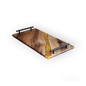 ถาดไม้ทำจากเรซินทำมือไม่เหมือนใครสำหรับขนมกาแฟรับประทานอาหารและห้องครัว - Product Image 5