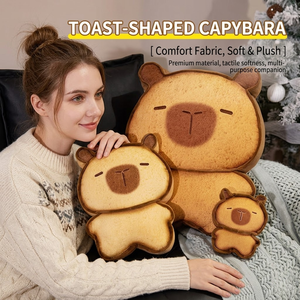 Aika Kawaii - Juego de Decoración para Habitación con Peluche de Capibara en Forma de <span class=keywords><strong>Pan</strong></span> <span class=keywords><strong>Tostado</strong></span> y Cojín de Peluche - Product Image 2