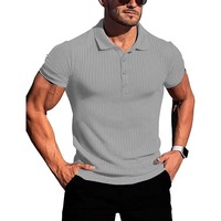 T-shirt de sport décontracté respirant pour homme, coupe ajustée, tricoté, à manches courtes, haute extensibilité, idéal pour l'été