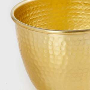 Planteur enduit de poudre d'or et pot de fleur planteur de fer de feuille de vente chaude et seau décoratif de plantes en métal pour la maison et le jardin - Product Image 4