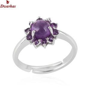 Multi amatista piedra preciosa compromiso clásico boda fiesta ajustable hecho a mano 925 anillo de plata esterlina - Product Image 1