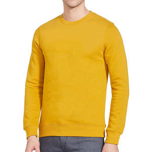 Sweat-shirt à col rond en coton uni pour homme, polaire d'hiver, logo personnalisé, vente en gros de sweat-shirts - Product Image 5