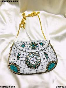 Bolso de mano hecho a mano de mosaico de metal de noche para damas Bolso de mano de mosaico de metal hecho a mano - Product Image 5