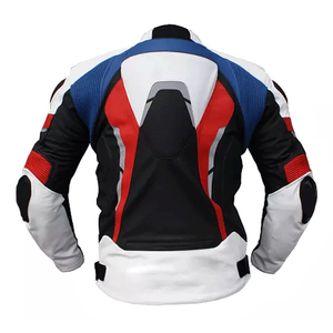 Blouson de course moto cuir de vachette blindé CE protégé coupe-vent grande taille vêtements de sport personnalisables - Product Image 2