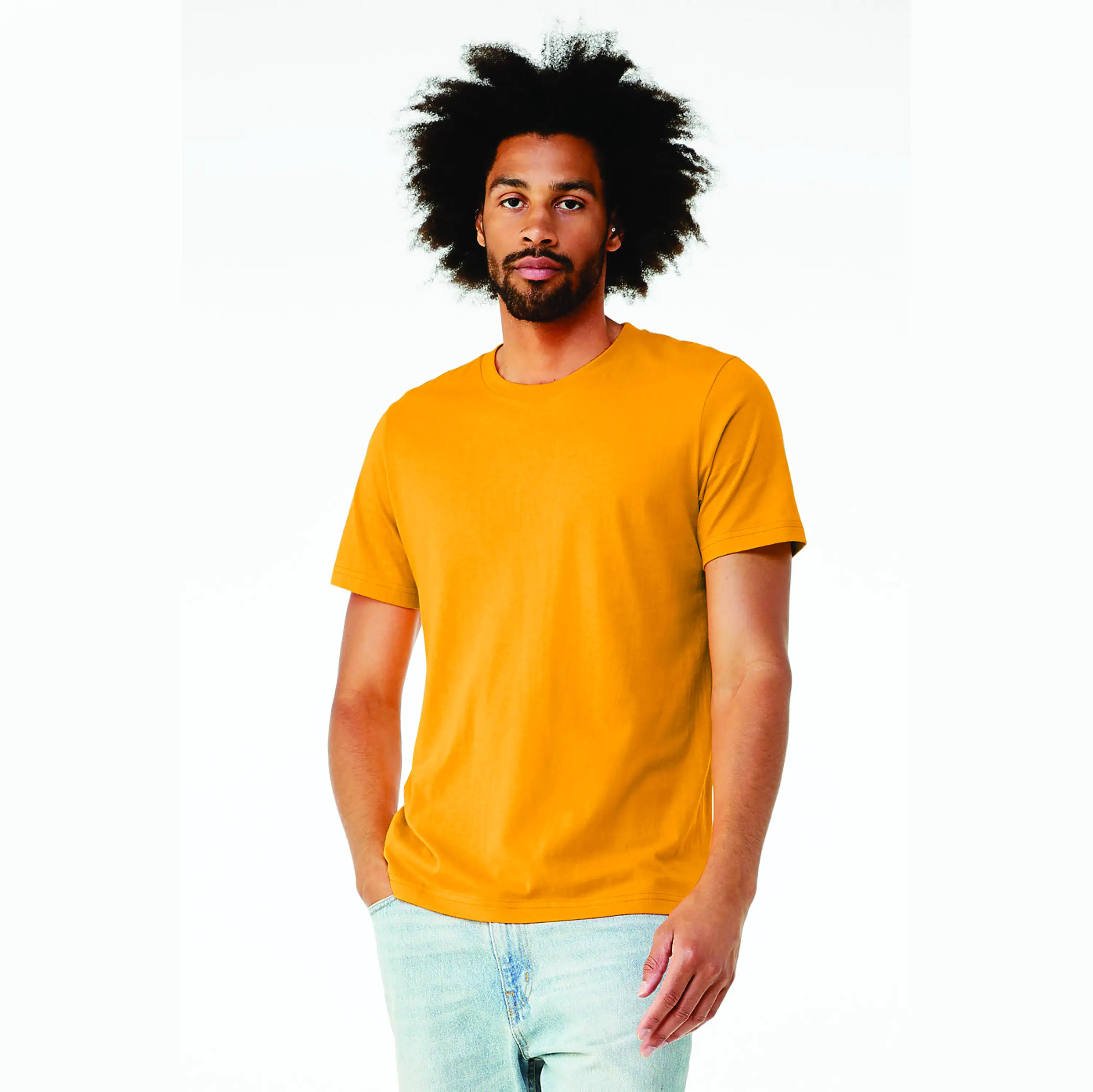 Solid Gold Triblend Short Sleeve T-Shirt Luxurious Blend of Poly, Airlume Combed Cotton, and Rayon - 40 Single, 3.8 oz - Unisex
