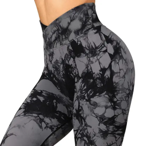 Taille haute push up cul de levage de fesses sexy tie dye sans couture d'entraînement serré Scrunch femmes leggins para mujer Yoga pantalon Leggings - Product Image 2