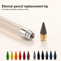 NP091 JR Lápiz Eterno Reutilizable al por Mayor con Punta Reemplazable, Multicolor, Sin Tinta, 0.7mm, Plástico, Borrable, Diseño de Tapa de Rosca para Dibujo