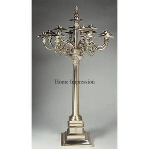 Modern Creative Art Superior Quality Metal <b>Gold</b> Plated Unique Designs Engraved 5 Arms With Clear Glass Table Decor <b>Candelabra</b> - Product Image 3