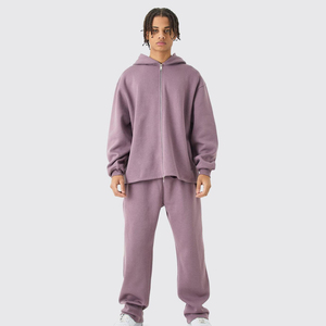 Ensemble de survêtement décontracté en molleton de coton pour femme avec logo personnalisé, sweat-shirt et pantalon d'automne, ensembles de vêtements d'extérieur pour homme - Product Image 1