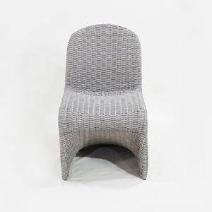 Modern Outdoor Single <b>Chair</b> with Metal Frame and Grey Reflective Woven Rope for Patio, <b>Garden</b> and Balcony - Product Image 2