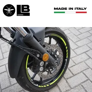 Strisce Adesive Giallo Fluorescente per Cerchioni Moto Yamaha MT-07, Accessori Compatibili per Pneumatici e Ruote - Product Image 4