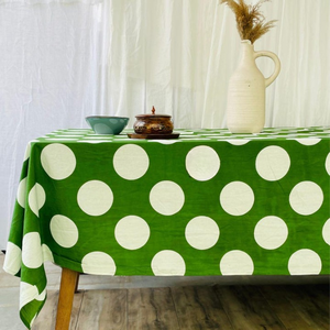 Mantel a Rayas, Amarillo y Blanco, Rectangular, Cubierta de Mesa de Algodón para Comedor - Product Image 2