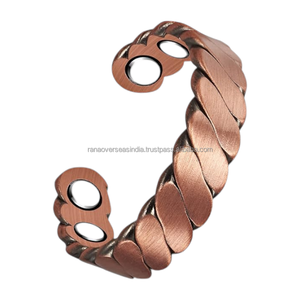 Diseño retorcido Vendedor superior Alivio del dolor articular Anillo ajustable Anillo de puño abierto de cobre puro Gran regalo para mujeres y hombres - Product Image 3