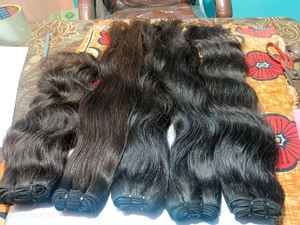 Suministro a granel Extensiones de cabello Remy indio sin procesar Paquete de cabello humano virgen natural de doble trama Grado de máquina - Product Image 3