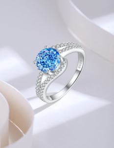 ユニークなファインジュエリーカラフルな3aジルコニアリングダイヤモンドエンゲージメントプロミスエタニティリング925スターリングシルバーリング卸売 - Product Image 6