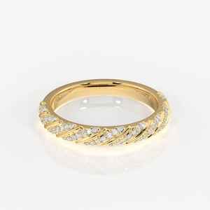 Lujoso anillo de aniversario de diamante Sparks Vista Pave en plata de ley 925 diseño trenzado intrincado joyería fina al por mayor - Product Image 3