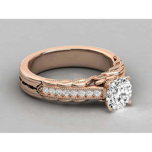 Anillo Solitario de Oro de 9K para Mujer con Diamante Cultivado en Laboratorio, Elegante y Lujoso - Product Image 1