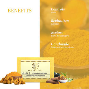 Khadi 125gm สบู่สมุนไพรธรรมชาติ chandan haldi - Product Image 3