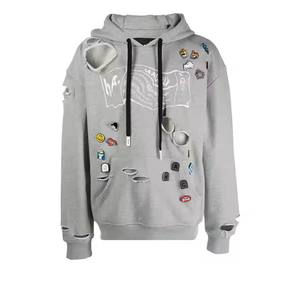 Sweats à capuche à épaules tombantes en coton mélangé confortable au design moderne avec service OEM Low quantité minimale de commande Made Pakistan For Men In Cheap Rate - Product Image 2