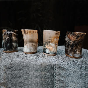 Taza Vikinga de Diseño Blanco Antiguo, Pulida, Ecológica, con Patrón de Cuerno de Búfalo, Vintage, Gran Capacidad, Portátil, al por Mayor - Product Image 6