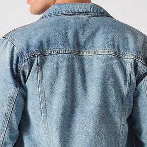 Custom Men Fashion Denim <b>Jean</b> Work Jacket OEM service Casual Streetwear Classic Turn Down Collar Cotton Jacket - Product Image 3