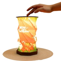 Lampe de table en bois LED de Noël avec bonhomme de neige, nouvelle conception personnalisée 2025, style accordéon moderne, ensemble cadeau, éclairage portable et réglable
