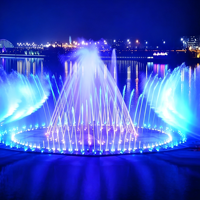 Fontaine musicale extérieure de qualité supérieure avec jets d'eau dansants, éclairage LED RGB pour parcs, lacs et complexes hôteliers