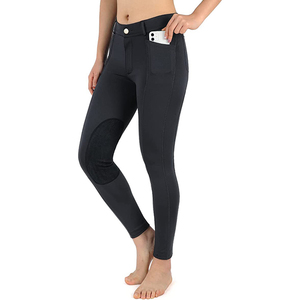 Venta al por mayor de las mujeres de nylon Jodhpurs deportes ecuestres pantalones con asiento completo de silicona de impresión de invierno montar a caballo mallas - Product Image 3