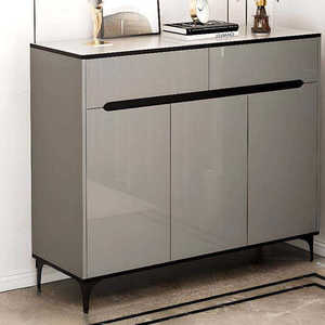 Ensemble de meubles d'entrée en bois gris moderne, armoire à chaussures fine avec tiroirs, console pour <span class=keywords><strong>petit</strong></span> couloir, meubles de rangement pour la maison - Product Image 5