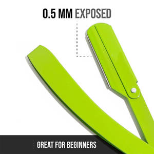 Maquinilla de afeitar profesional de borde recto, maquinilla de afeitar de unión con mango negro liso - Product Image 3