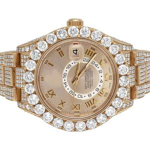 VVS Moissanite Montres-bracelets en acier de haute qualité pour hommes Full Bling Mechanical Iced out Diamond Watch dans le style Hip Hop - Product Image 2
