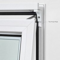 Fenêtre à auvent en PVC, à ouverture par le haut, ventilée, étanche à la pluie, double vitrage, écoénergétique