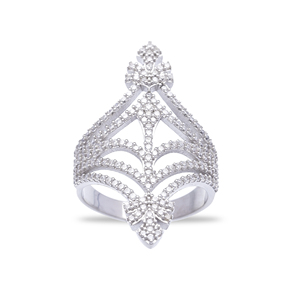 Unique Shape Elegant <b>CZ</b> Cluster <b>Ring</b> Handcrafted Turkish 925 Sterling Silver Jewelry Wholesale Fine Jewellery - Product Image 3