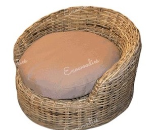 Cuna de mimbre para mascotas de caña de bambú elegante respetuoso con el medio ambiente de calidad Superior para cama pequeña para mascotas, cama para gatos y perros, consola con incrustaciones de hueso - Product Image 6