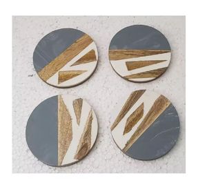 Dessous de verre en bois naturel personnalisables les plus populaires Offre Spéciale différentes tailles d'ardoise et de tampons en résine pour le thé, le café, la maison et la table - Product Image 4