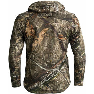 Long camouflage de chasse pour hommes personnalisé, veste imprimée teintée par cravate, tissu 100% coton, fermeture à bouton et à glissière, multi-poches à l'avant - Product Image 3