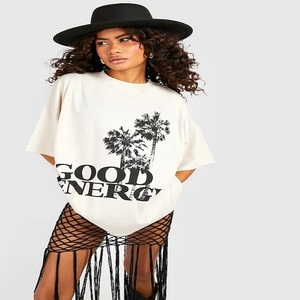 เสื้อยืดกราฟิกขนาดใหญ่พิเศษสำหรับผู้หญิงทรงหลวมใช้พลังงานดีสำหรับทุกโอกาสออกแบบได้ตามต้องการสำหรับฤดูหนาว - Product Image 2