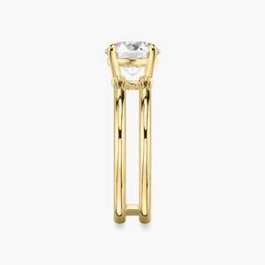 Anillo de Compromiso Elegante de Plata 925 Chapado en Oro con Doble Banda Redonda y Moissanita Brillante para Mujer, Regalo - Product Image 3