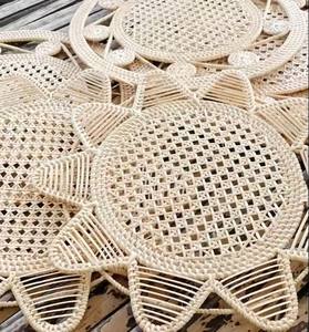 Boho <b>Table</b> Runner with Placemats <b>Table</b> Chargers Plates Wedding Party Event Rattan Placemat Round - Product Image 1