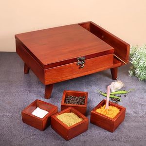 Caja Organizadora de Especias de Madera de Primera Calidad para una Cocina Ordenada, Caja de Especias Tradicional de Madera de AALIYAN IMPEX - Product Image 4