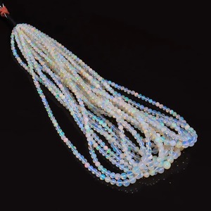 Cuentas de ópalo natural etíope de buena calidad, bolas de fuego múltiples blancas, forma de gemas, bolas lisas, precio al por mayor, gemas Mehrajudin Third - Product Image 2