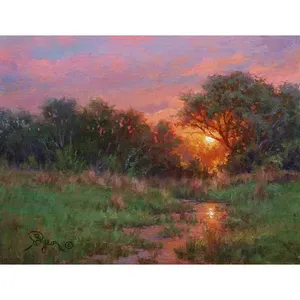 William Hagerman paisaje arte acento y decoración azulejo puesta de sol WHA004AT accesorios de azulejos - Product Image 1