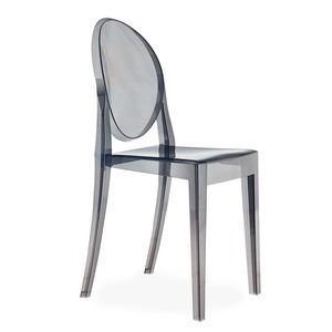 Silla contemporánea con respaldo de plástico transparente - Product Image 1