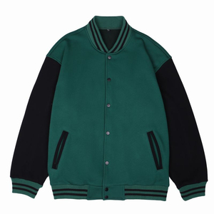 Chaqueta de béisbol Varsity de manga de cuero de alta calidad Letterman Varsity Bomber chaqueta cortavientos informal impermeable para hombre - Product Image 1