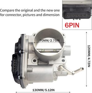 Cuerpo del acelerador electrónico compatible con Hyundai Elantra 2011-2018 Elantra <span class=keywords><strong>GT</strong></span> Tucson 2014-2019 Kia Forte Forte5 L4 1.8L 2.0L - Product Image 3