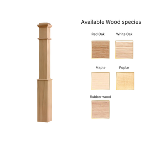 Pièces d'escalier universelles en peuplier de 55 pouces, nouvelles, interchangeables, à capuchons plats pyramidaux, écologiques, durables, pour escalier moderne - Product Image 3