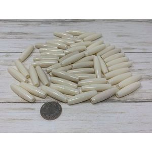 Cuentas de tubo de hueso de búfalo respetuosas con el medio ambiente pulidas suaves, hechas a mano, cuentas de tubo blanco personalizables, joyería, collar, pulsera Tribal DIY - Product Image 3